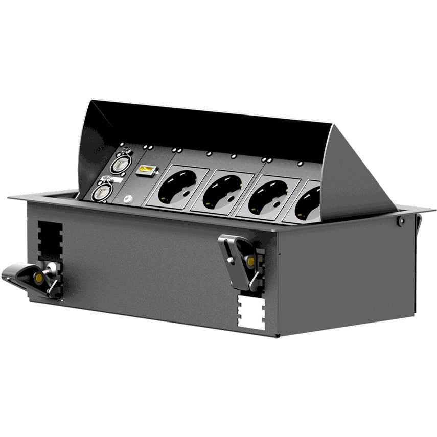 Caymon CASY028/G in-tafel chassis, 8 modules breed, grijs