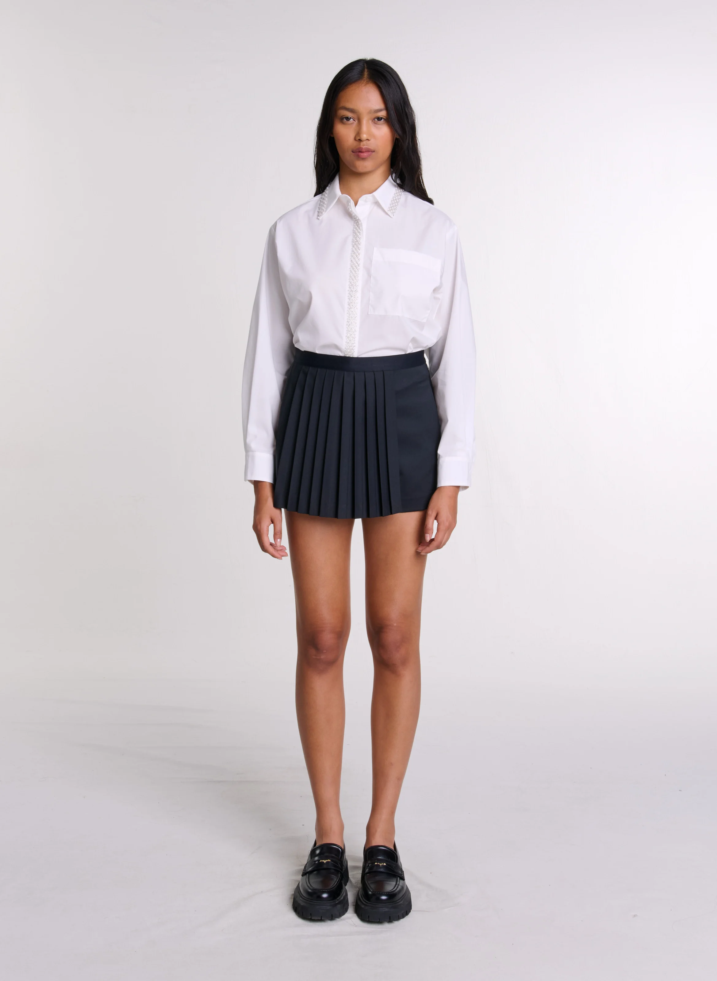 Short portefeuille plissé | Noir