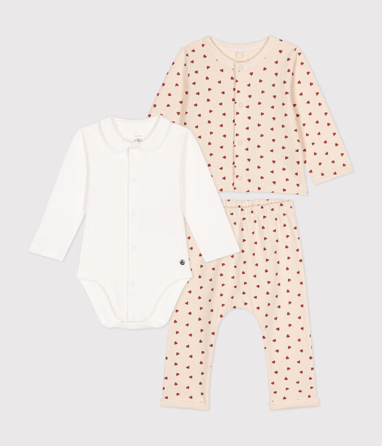 Ensemble 3 pièces en molleton léger bébé