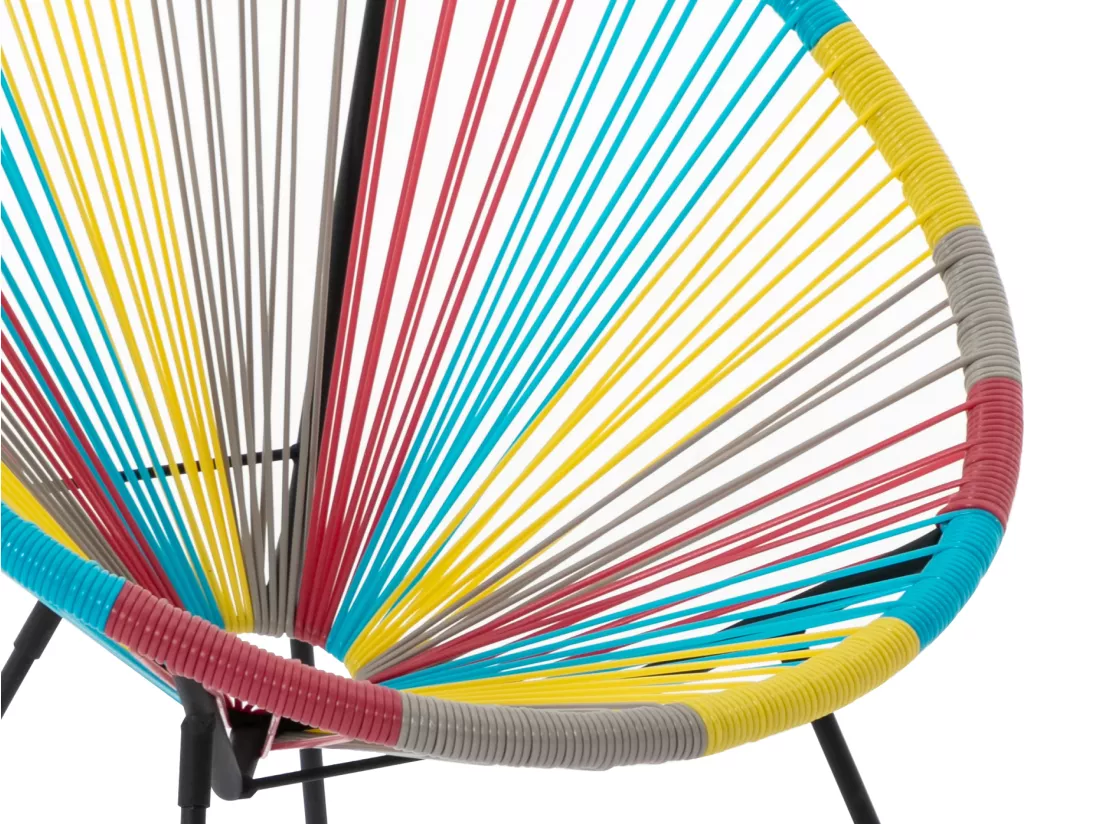 Salon de jardin en fils de résine tressés : 2 fauteuils et une table - Multicolore - ALIOS III de MYLIA