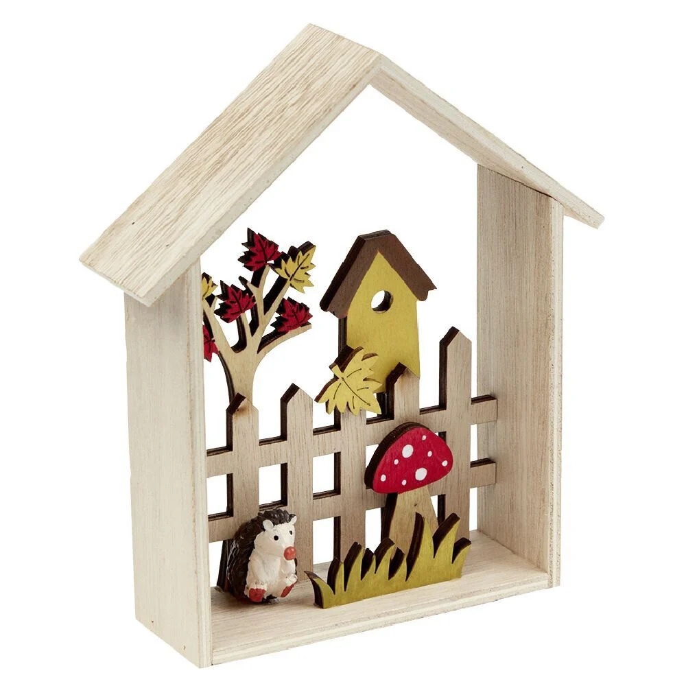 Cadre déco bois maison automne