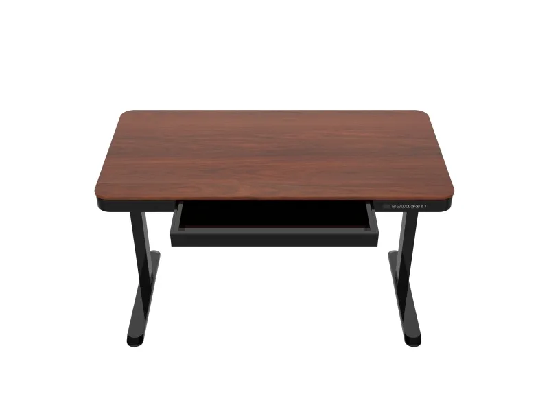 Activejet -skrivebord med elektrisk højdejustering 140x70 ET119W-C sort/valnød, Sort, Valnød, 45 kg, 725 - 1225 mm, Træ, Rektangulær form, Stål