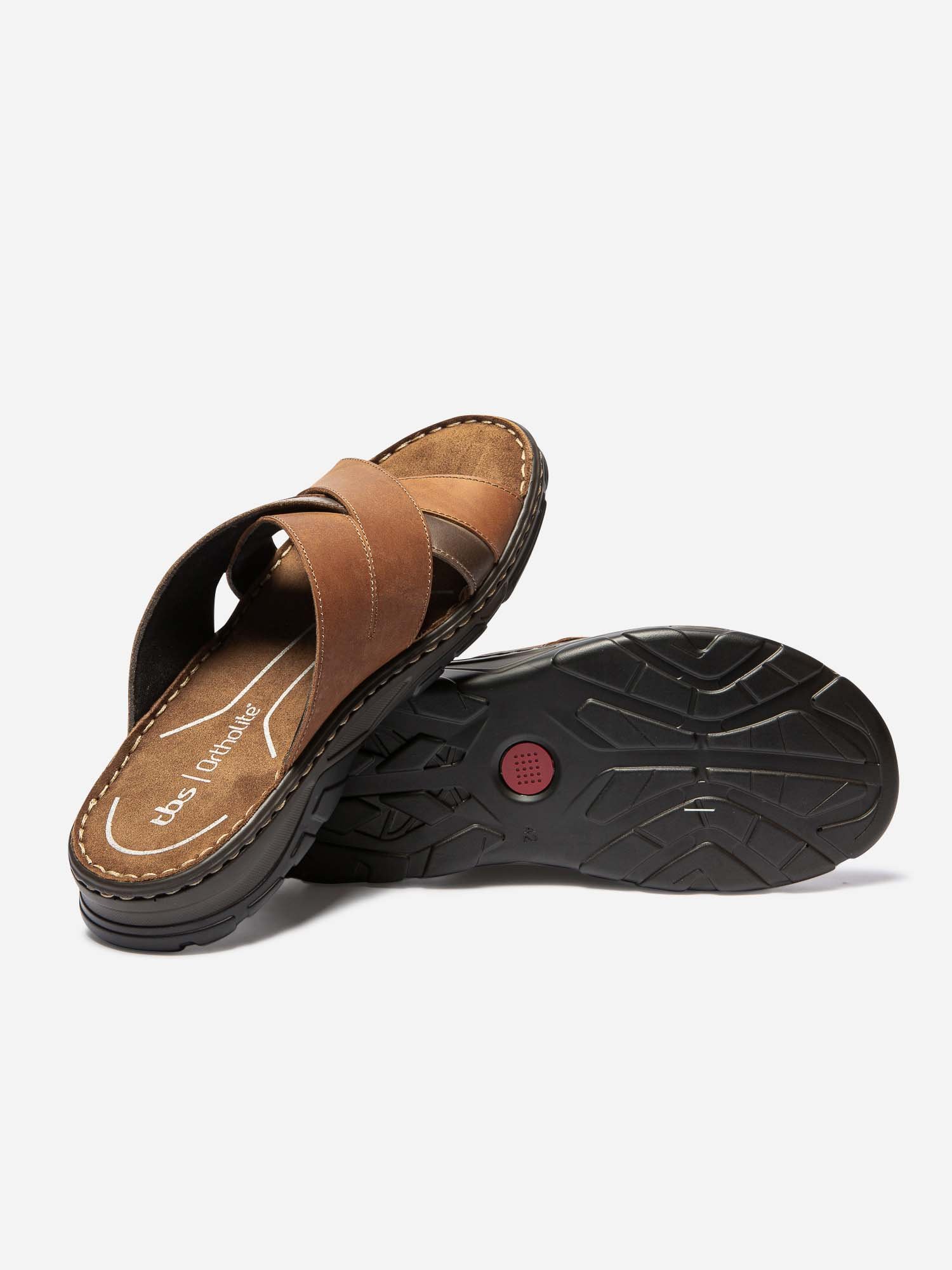 Mules Homme Semelle Ortholite Cuir Marron