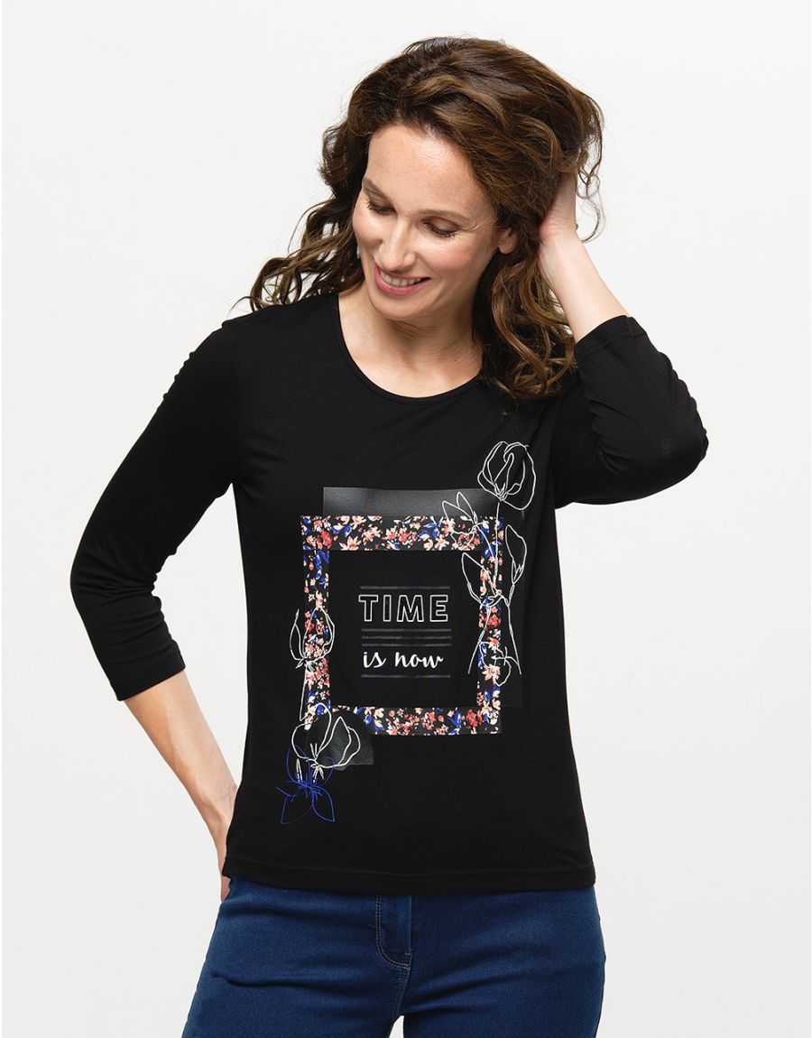 T-shirt noir imprimé