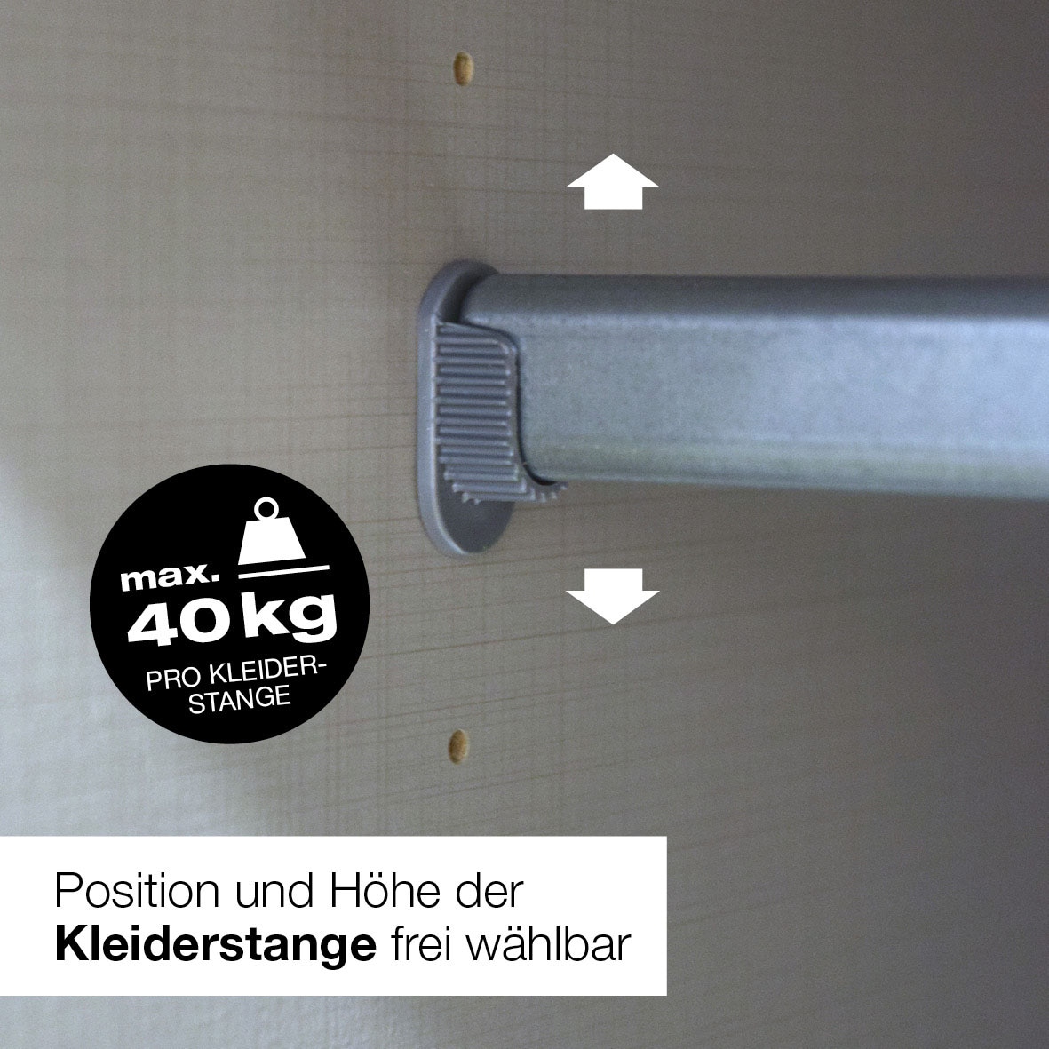 Wimex Kleiderschrank »Mugano, B/T/H 135 oder 180/65/198cm, Made in Germany« wähle Deine Ausstattung: Basic oder Premium!,  2 Schwebetüren mit oder ohne Spiegel, Metallgriffe