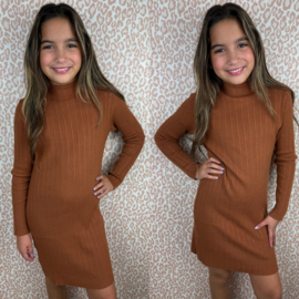 Simple rib dress - camel