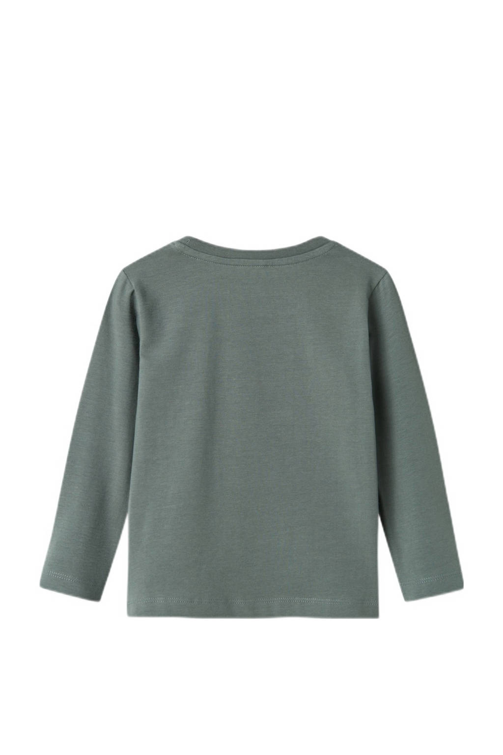 NAME IT longsleeve NMMPNADER met printopdruk groengrijs