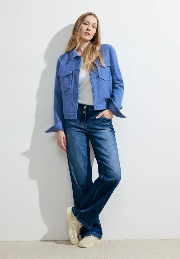 Jacke mit Wollanteil - water blue