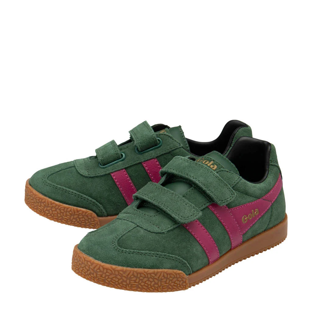 Gola Harrier Strapsuède sneakers groen/roze