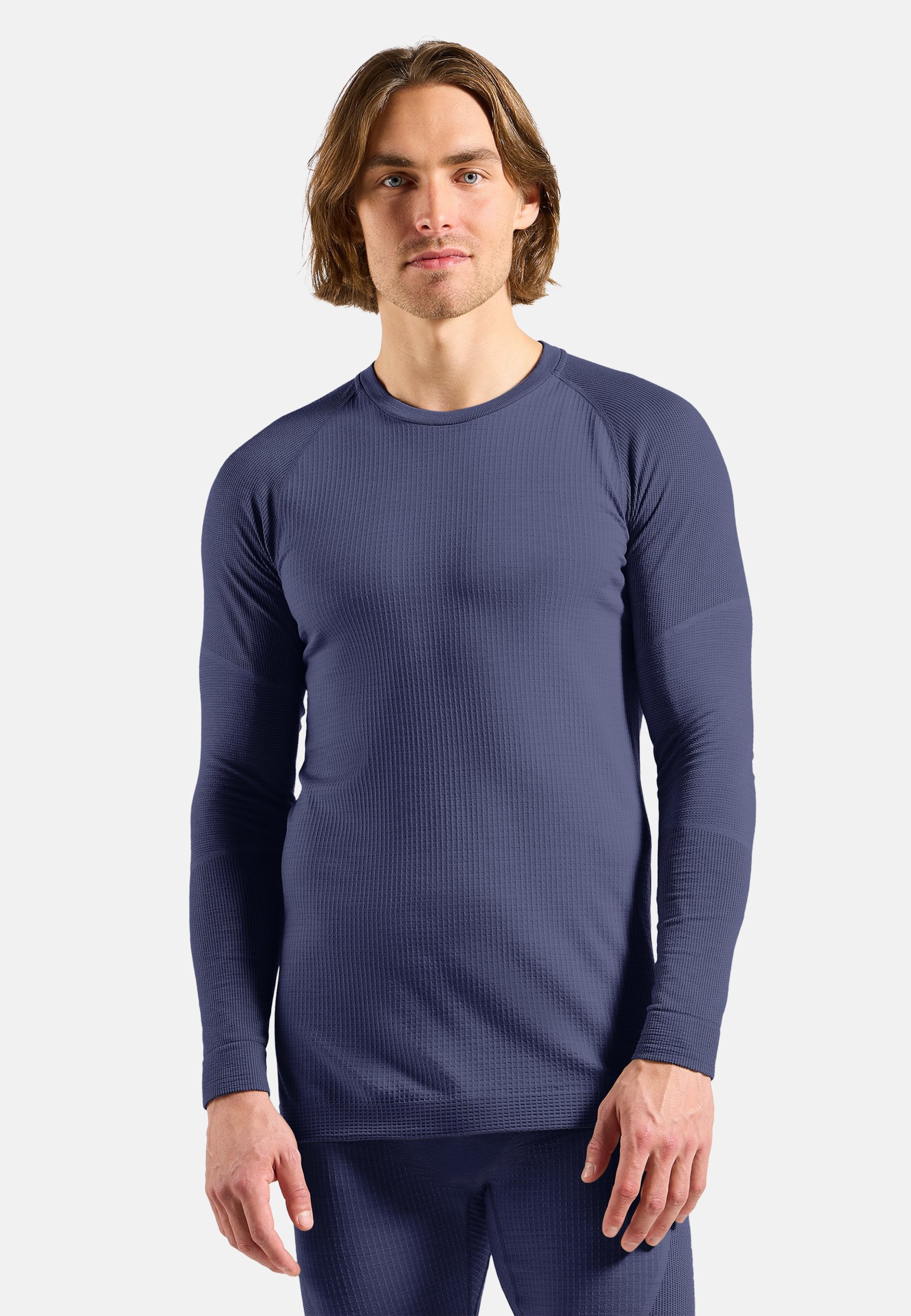 Seamless Performance Wool Funktionsshirt mit Rundhalsausschnitt in Skipper Blue