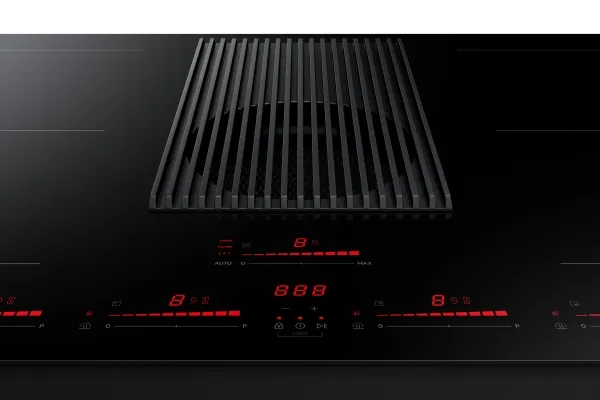 Samsung NZ84T9747VK - Induktions kogeplade - 4 plader - Niche - bredde: 80.7 cm - dybde: 49.2 cm - Klasse A  - sort med downdraft-udstødning