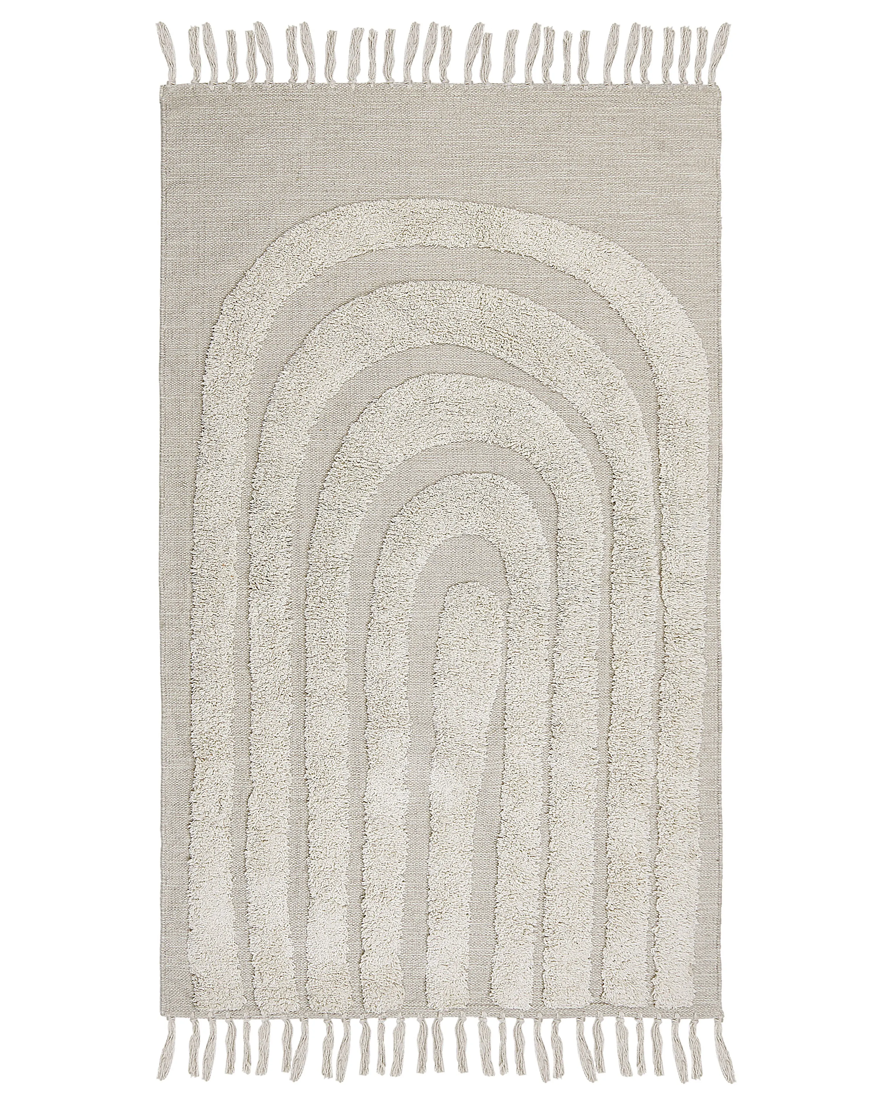 Vloerkleed HAKKARI Lichtbeige 80 x 150 cm Katoen