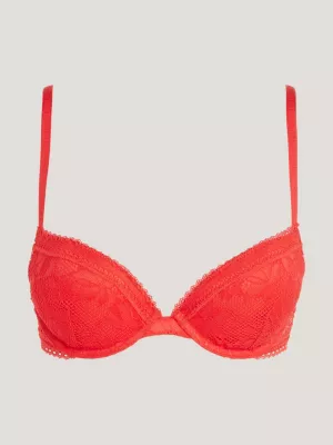 Sutiã push-up acolchoado com renda floral
