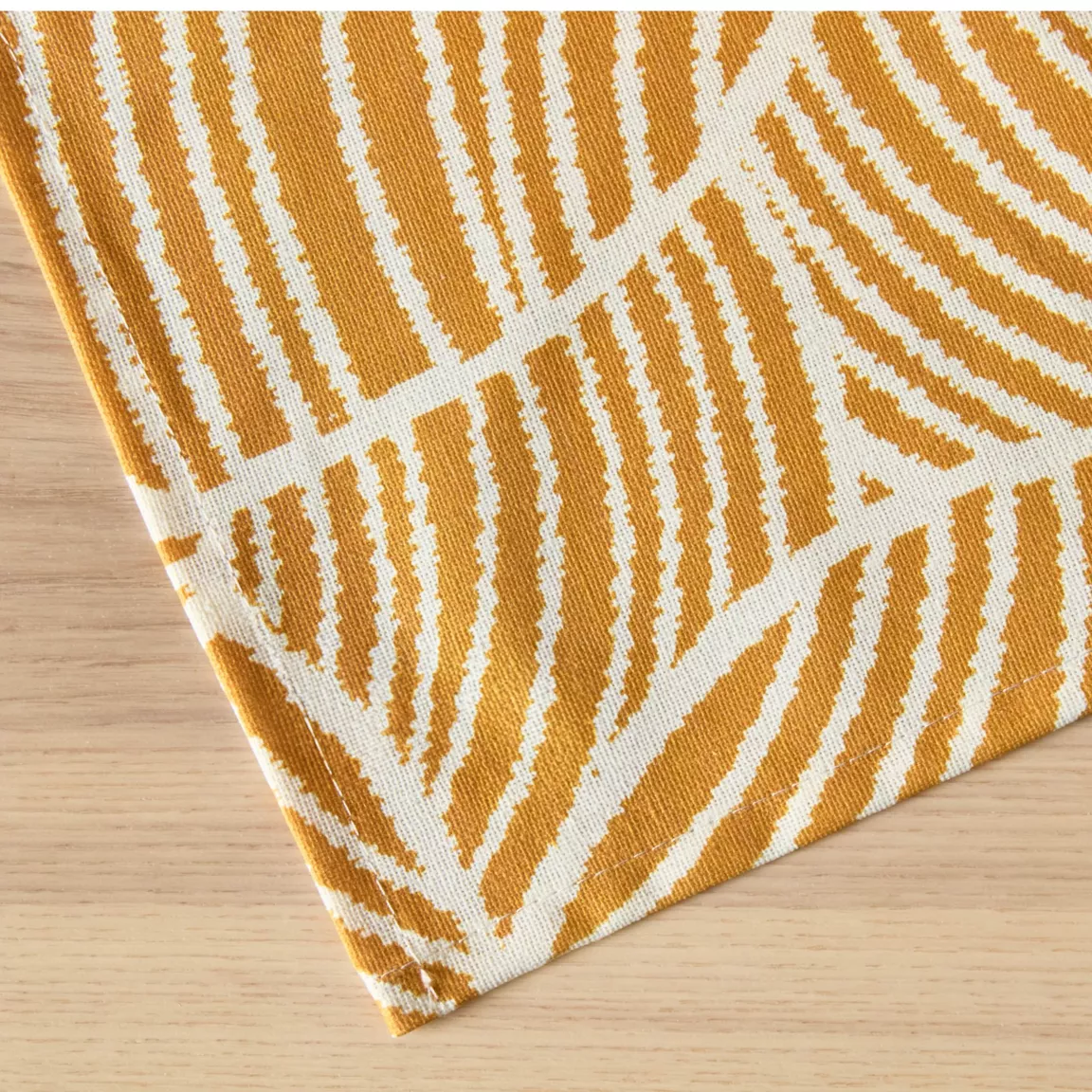 Nappe rectangulaire coton enduit (150 x 250 cm) Sarah Jaune moutarde