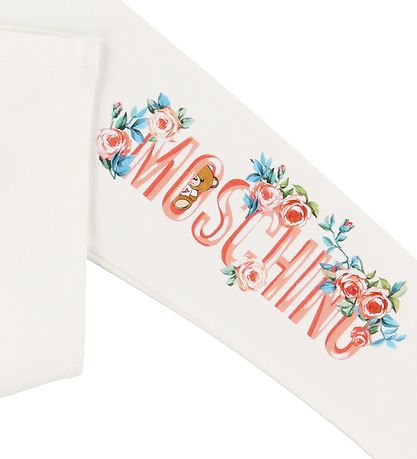 Moschino Leggings - Cloud m. Text/Blumen