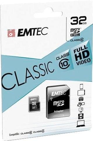 EMTEC Speicherkarte »microSDClass10 Classic« (32 GB Class 10 30 MB/s Lesegeschwindigkeit)