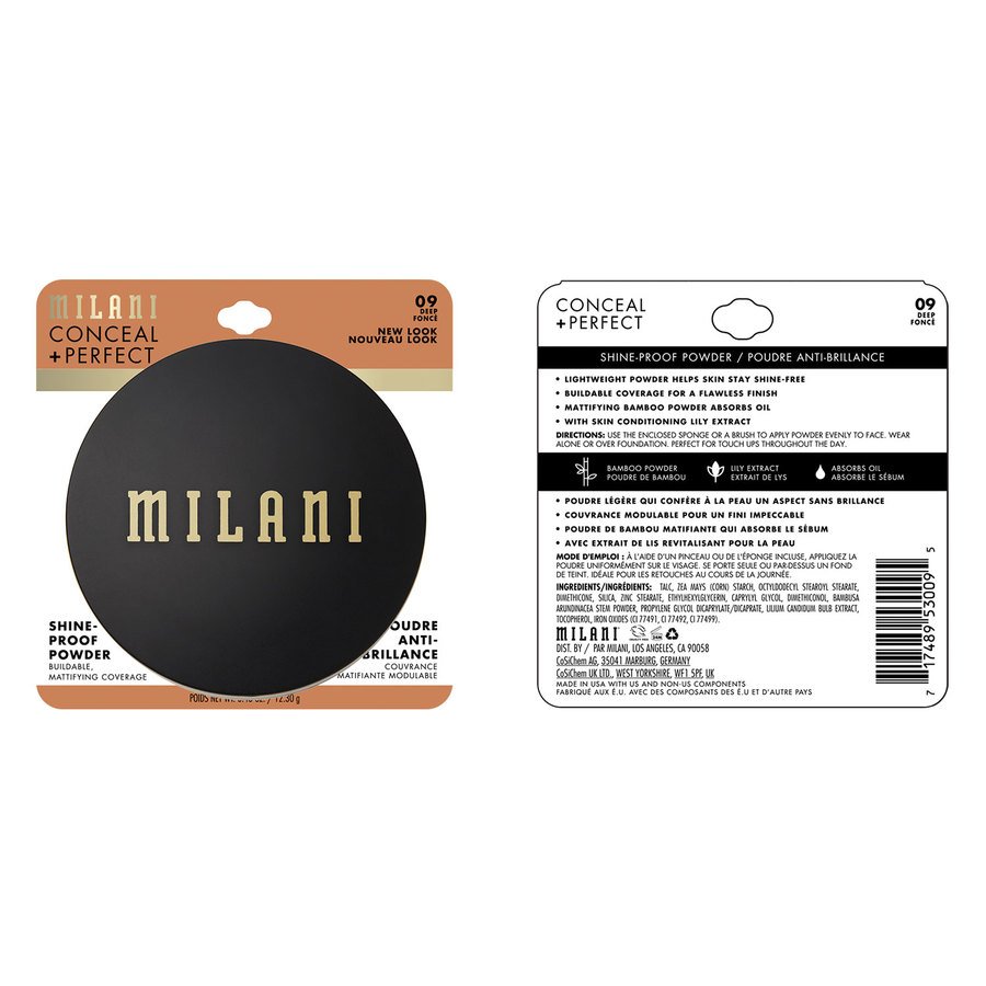 Milani Cosmetics Conceal + Perfect Shine-Proof Powder 09 Deep 12,3g