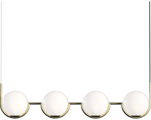 Hanglamp, 4-lichts, B 97 cm, messing