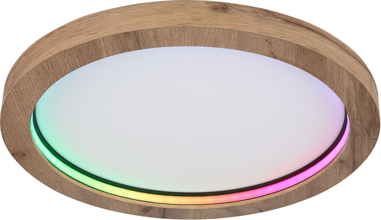 RGB-LED-Deckenleuchte - natur - Regenbogeneffekt - Ø 40 cm