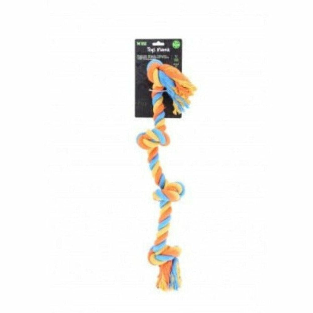 Lot de 4 cordes 4 nœuds pour chiens coloris suivant disponibilité