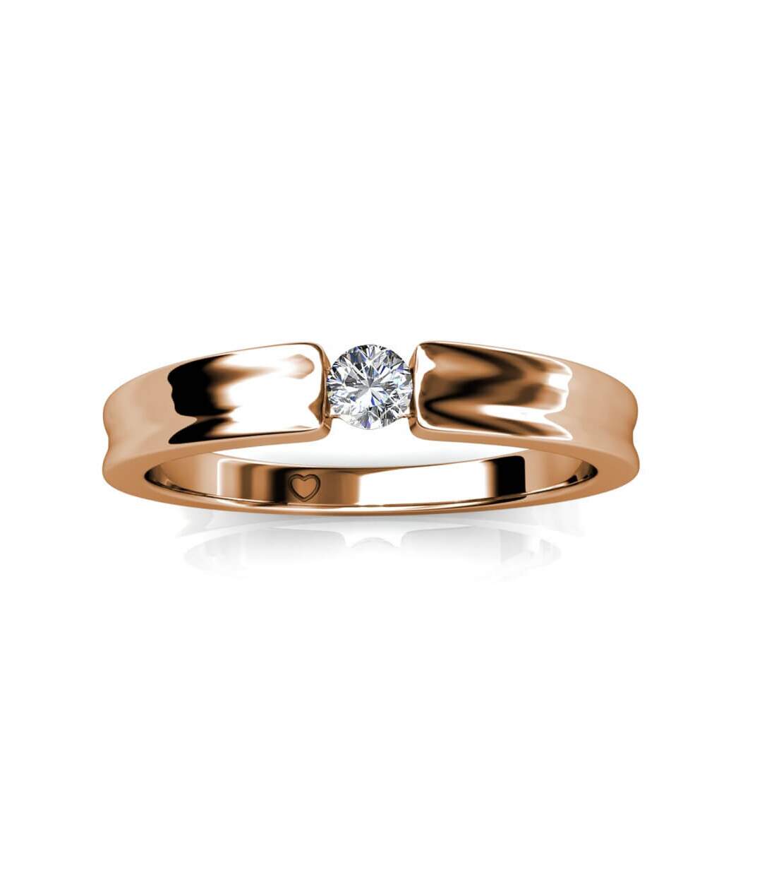 Bague Simplicity - Or Rosé et Cristal