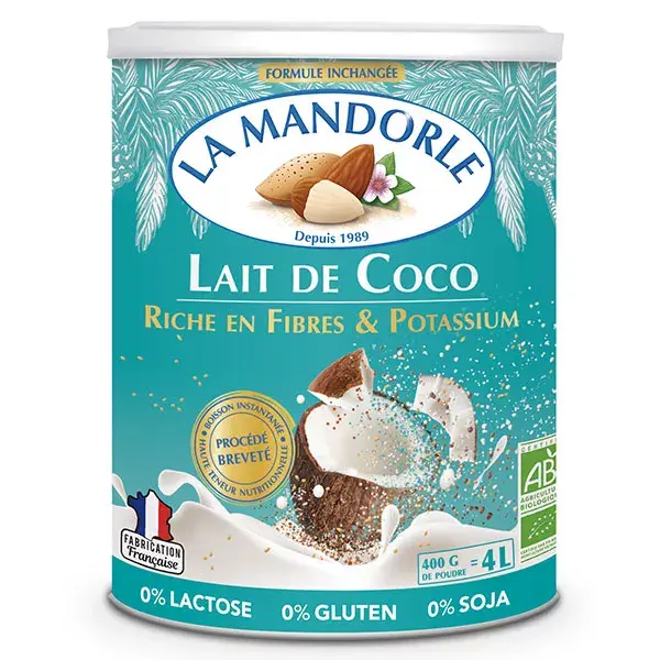 Bebida Instantânea em Pó La Mandorle Leite de Coco Orgânico 400g