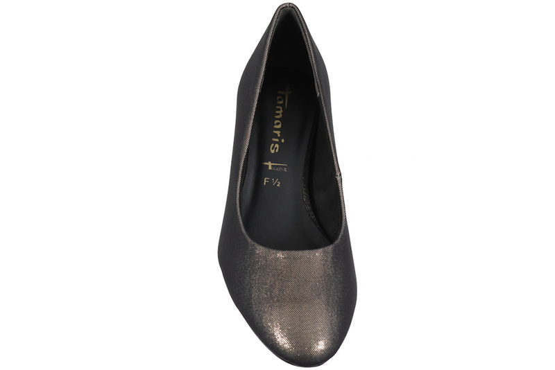 TAMARIS PUMPS I KOBBERFARVET TEKSTIL