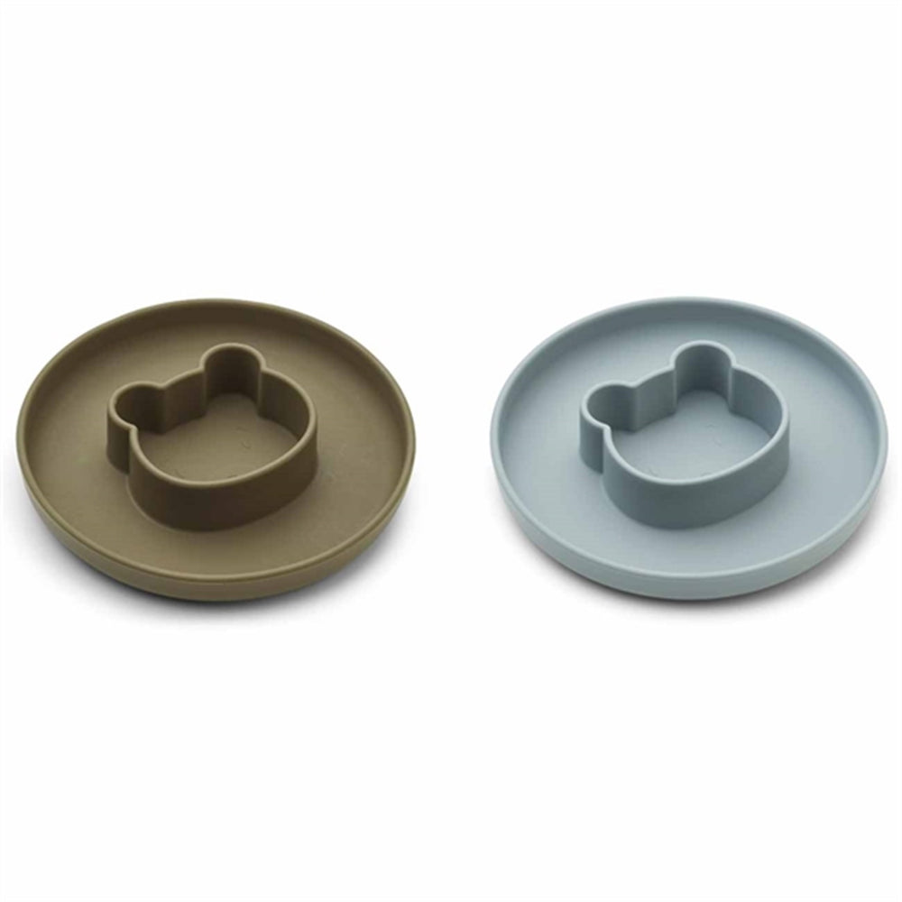 Gordon Silicone Tallerken 2-pak Mr Bear Blue Fog / Khaki Mix