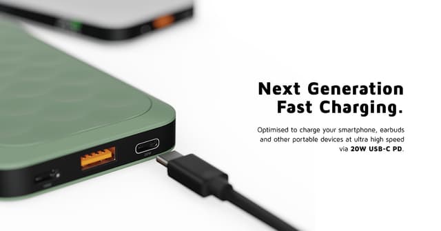 Xtorm 20W Fuel Series 10000mAh powerbank (grøn)