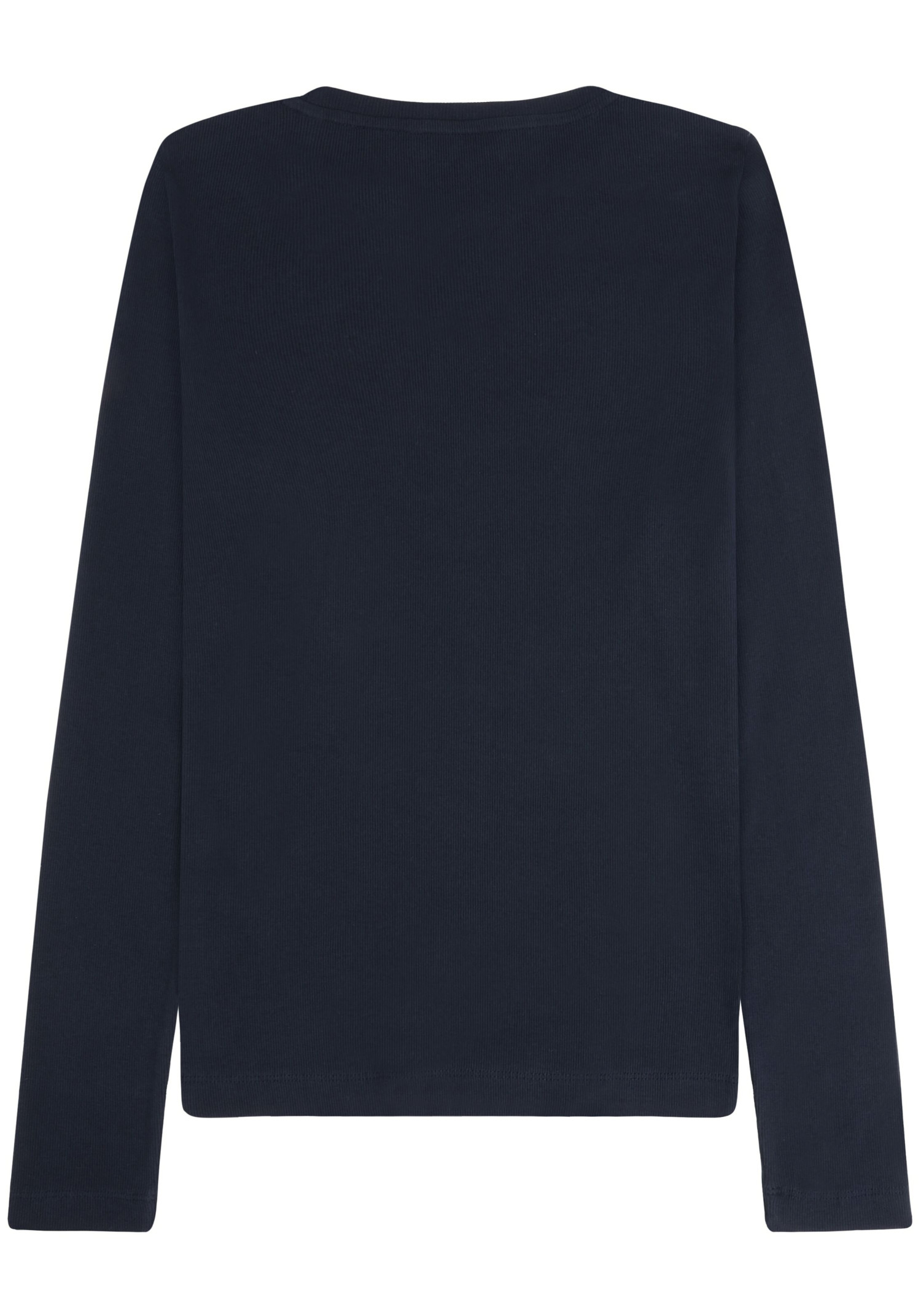 Knowledge Cotton Apparel Rib Longsleeve Scoop Neck Night Sky