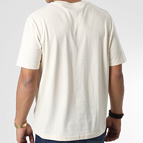 Tee Shirt Oversize Large Logo Velvet Beige Noir