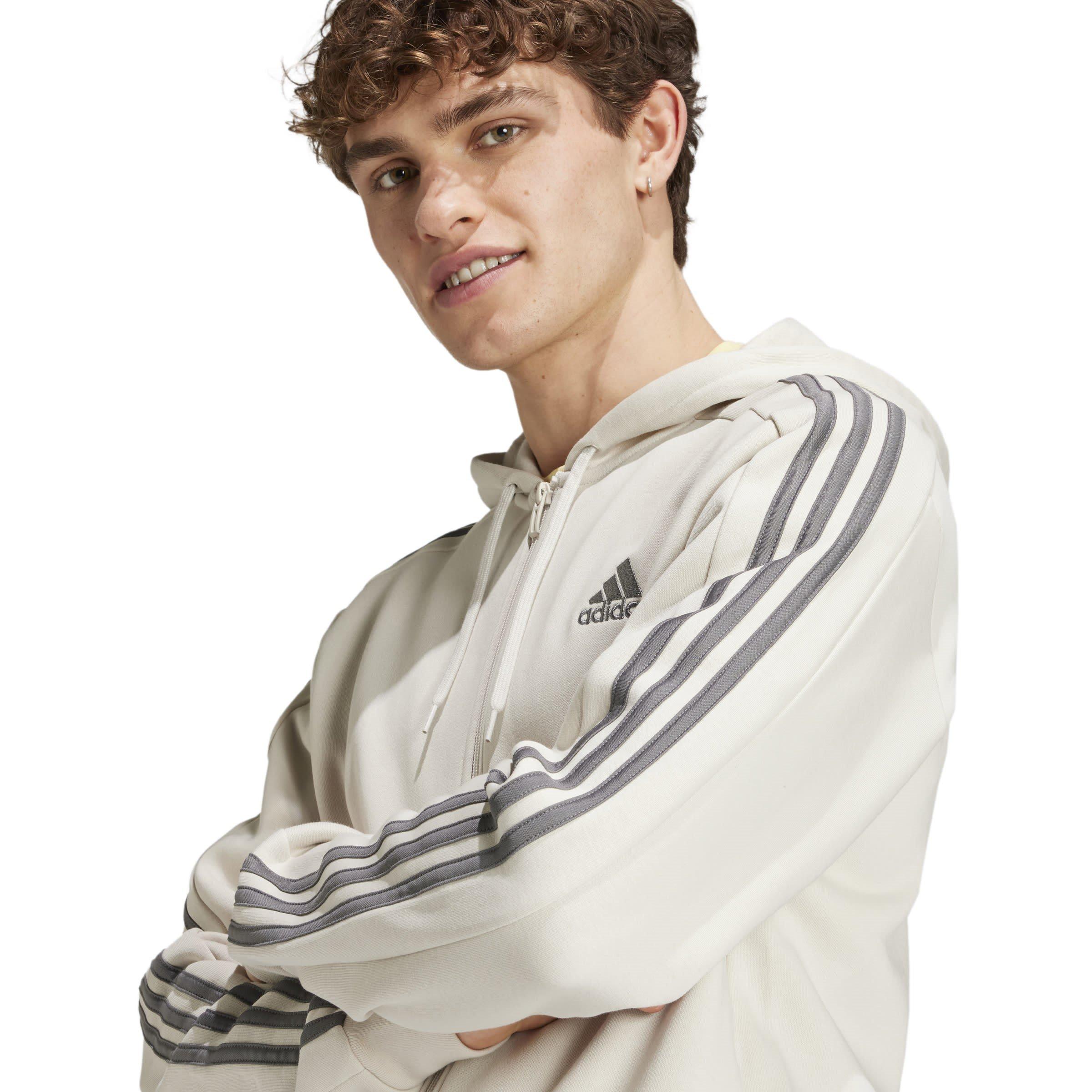 adidas Essentials Fleece 3-Stripes Full-Zip Hoodie Mens