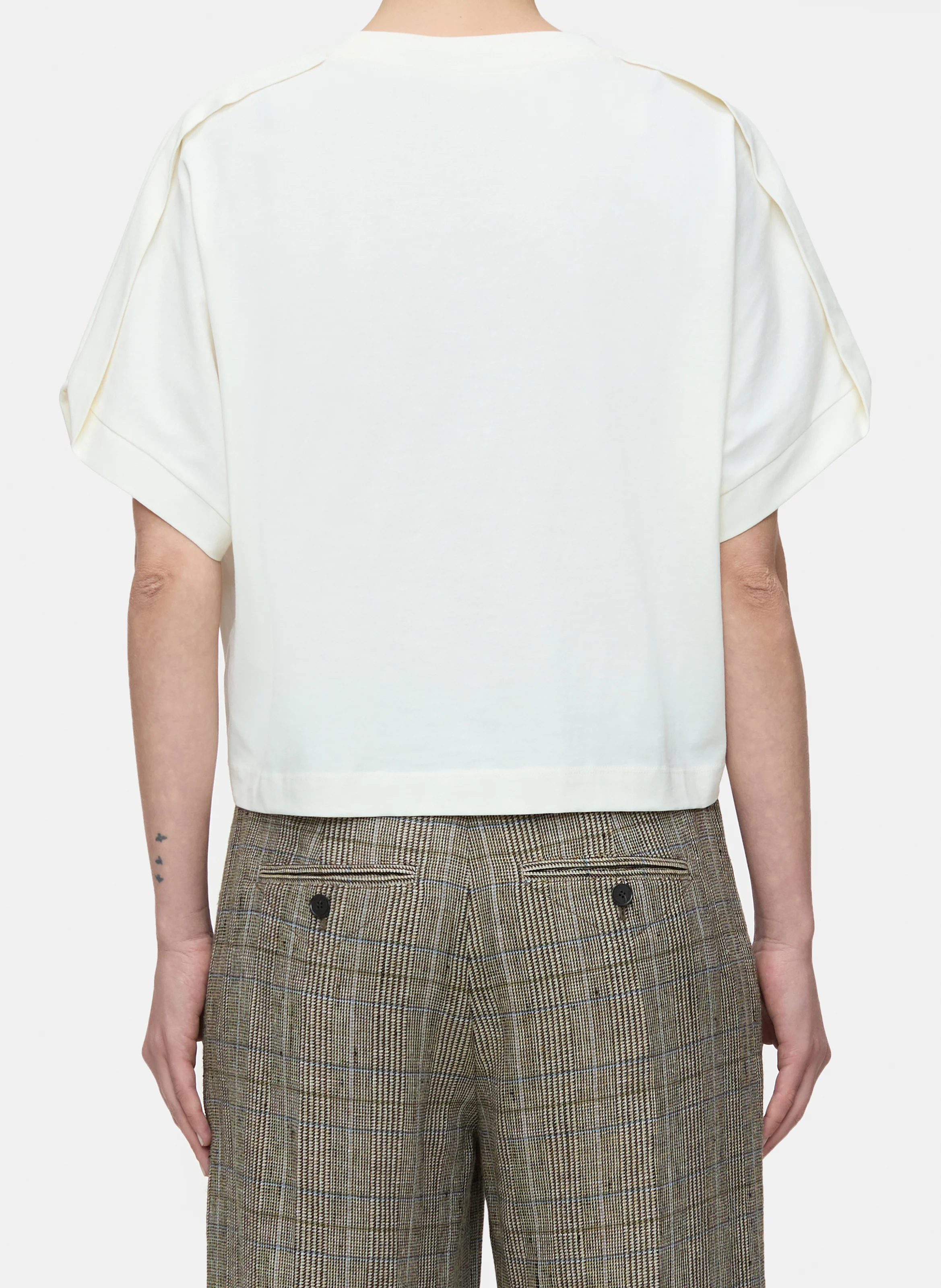 Tee-shirt ample col rond en coton | Beige