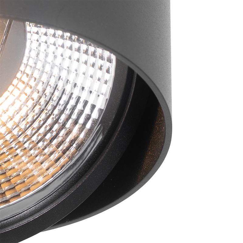 Design opbouwspot zwart draai- en kantelbaar GU10 111mm - Impact