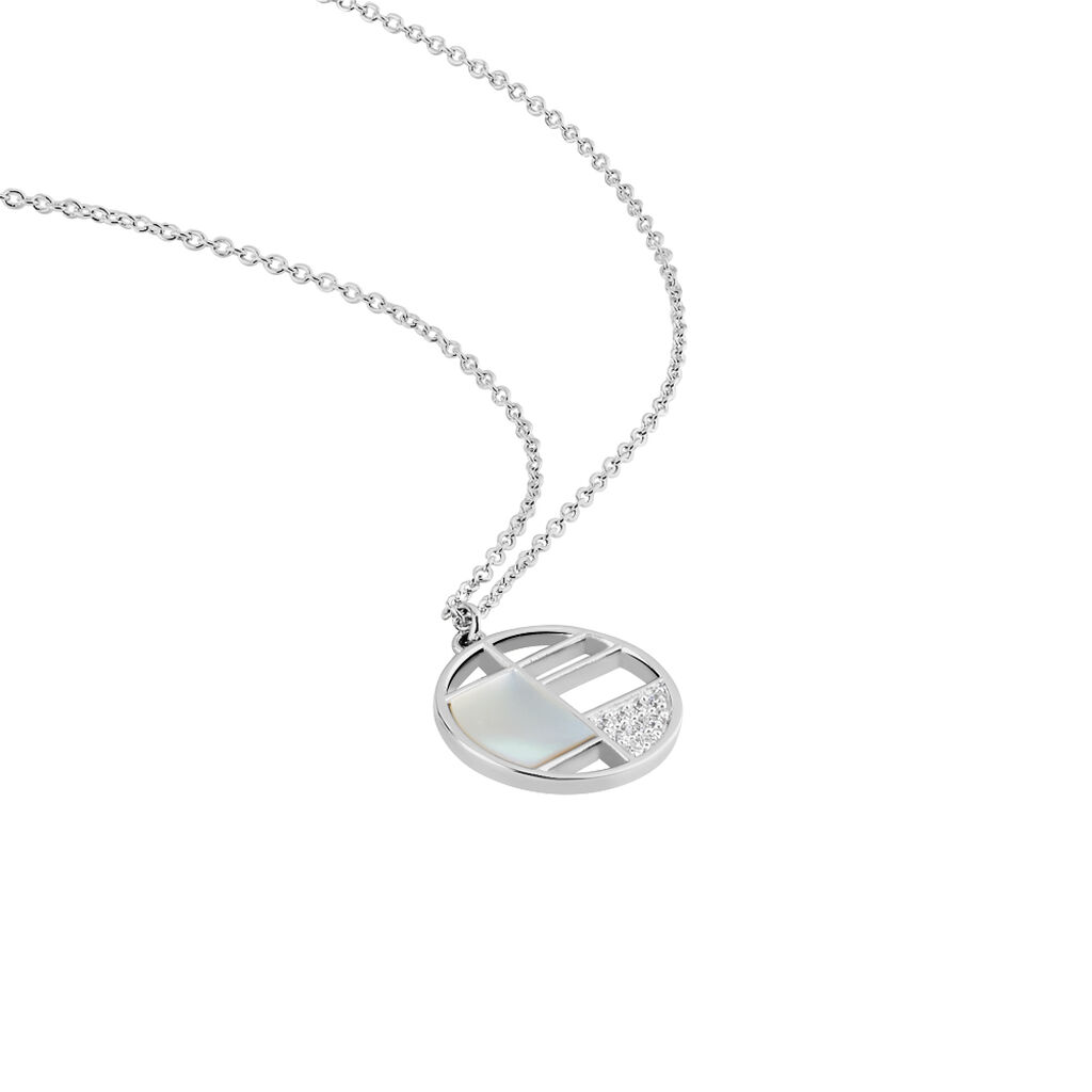 Collier Argent Gaillet Oxydes De Zirconium