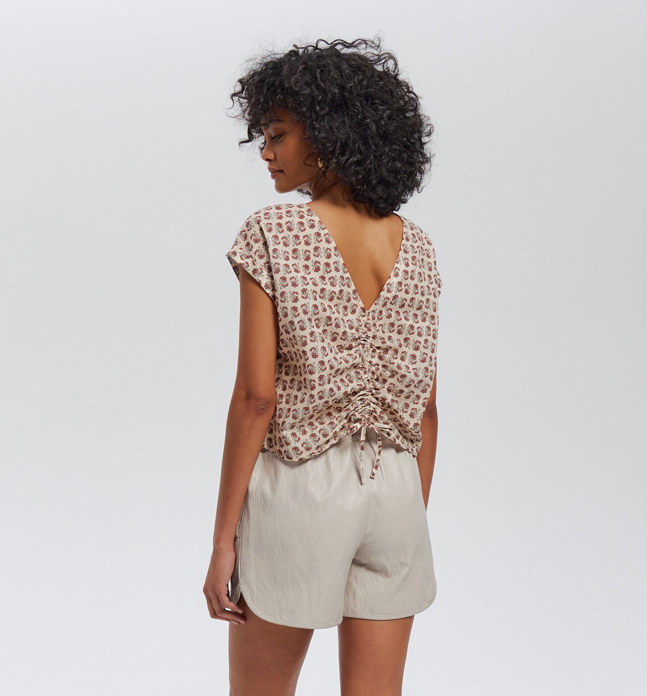 Blouse imprimée recto-verso - Imprimé écru