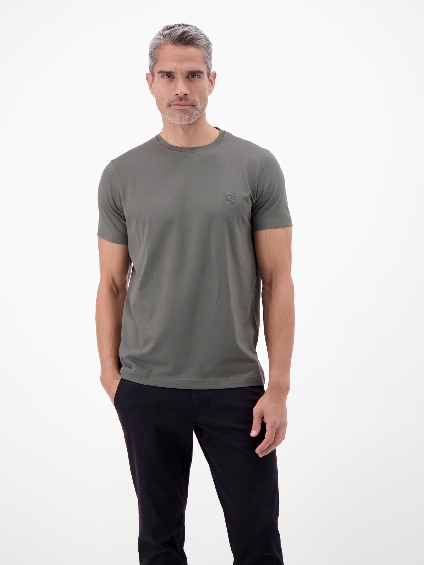 Basic T-Shirt mit LERROS Logo-Print