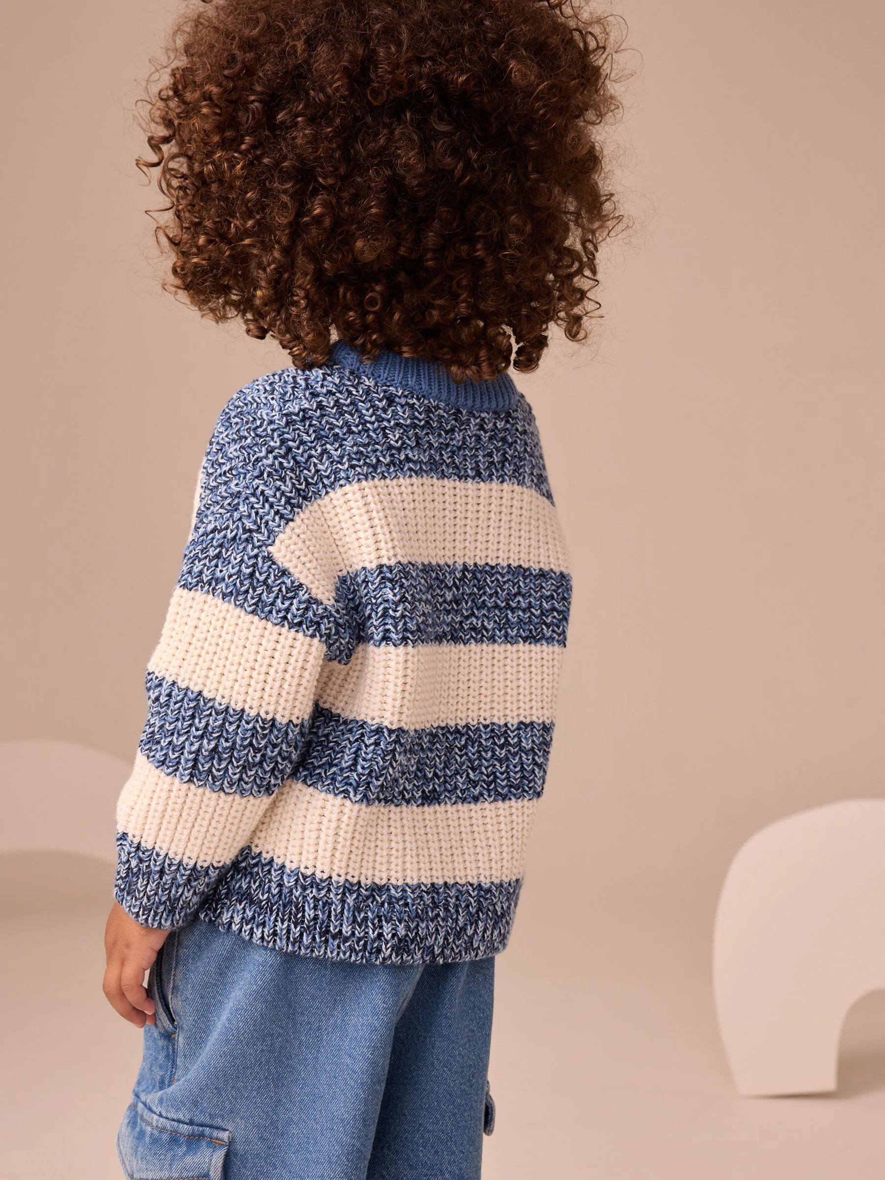 Blauw/witte streep - Gebreide trui (3mnd -7jr)