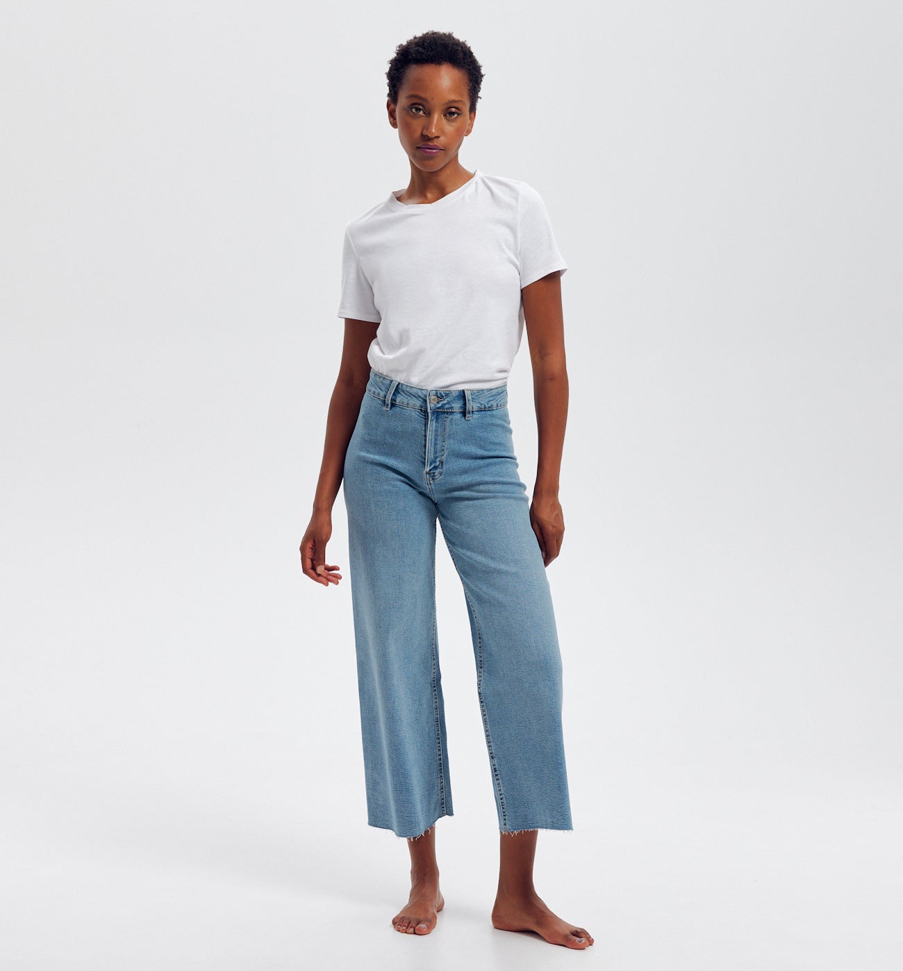 Jean taille haute raw cut - Jean moyen
