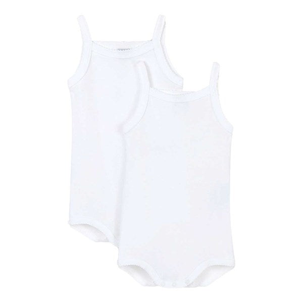 Lot 2 Bodies Hvid med strop - Petit Bateau → Luksusbaby.dk