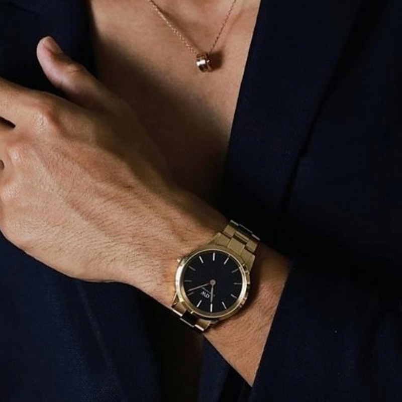 Montre à quartz - Acier inoxydable doré - Homme