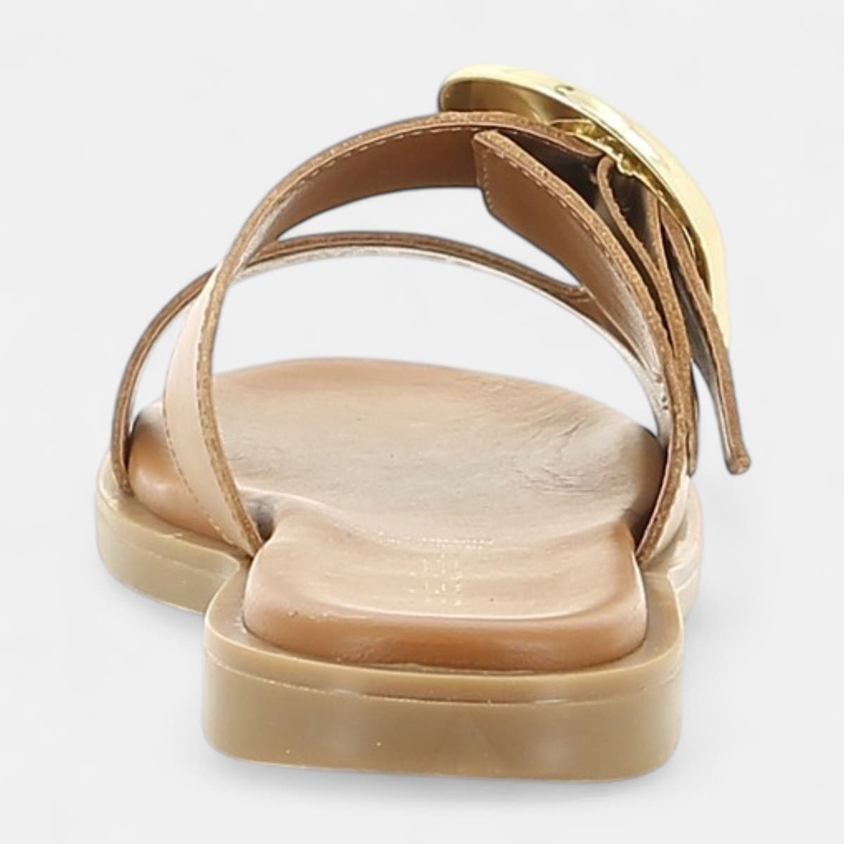 Mules Femme en cuir cognac