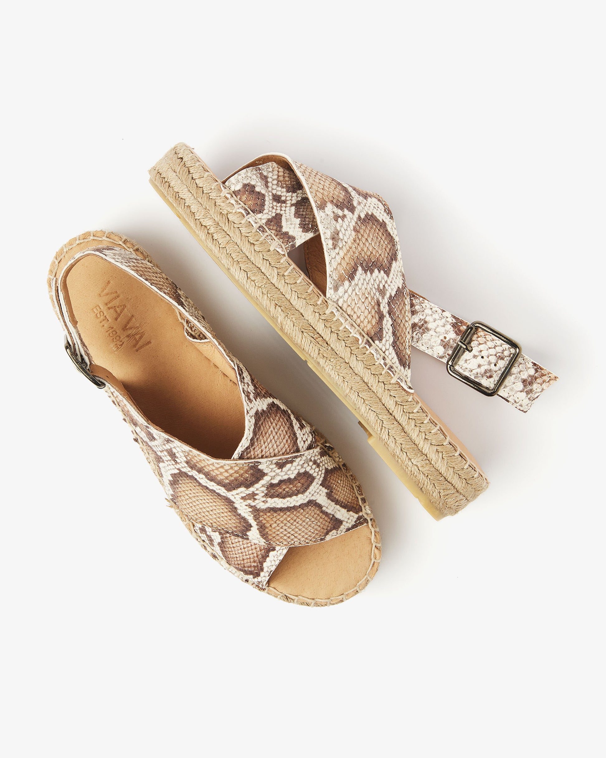 VIA VAI slangenprint espadrilles Mondi Isabella