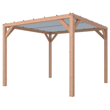 Pergola Silvano Douglas met schaduwdoek 324x324 cm