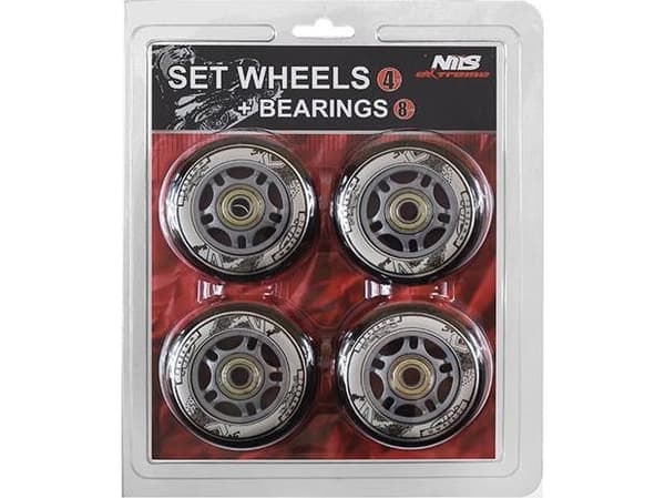 Nils Extreme  kółek do rolek Nils Extreme PU 84x24 82a 4 szt Abec-9 Chrome 8 szt