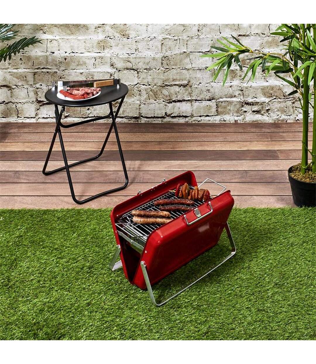 Barbecue au charbon de bois portable - Rouge