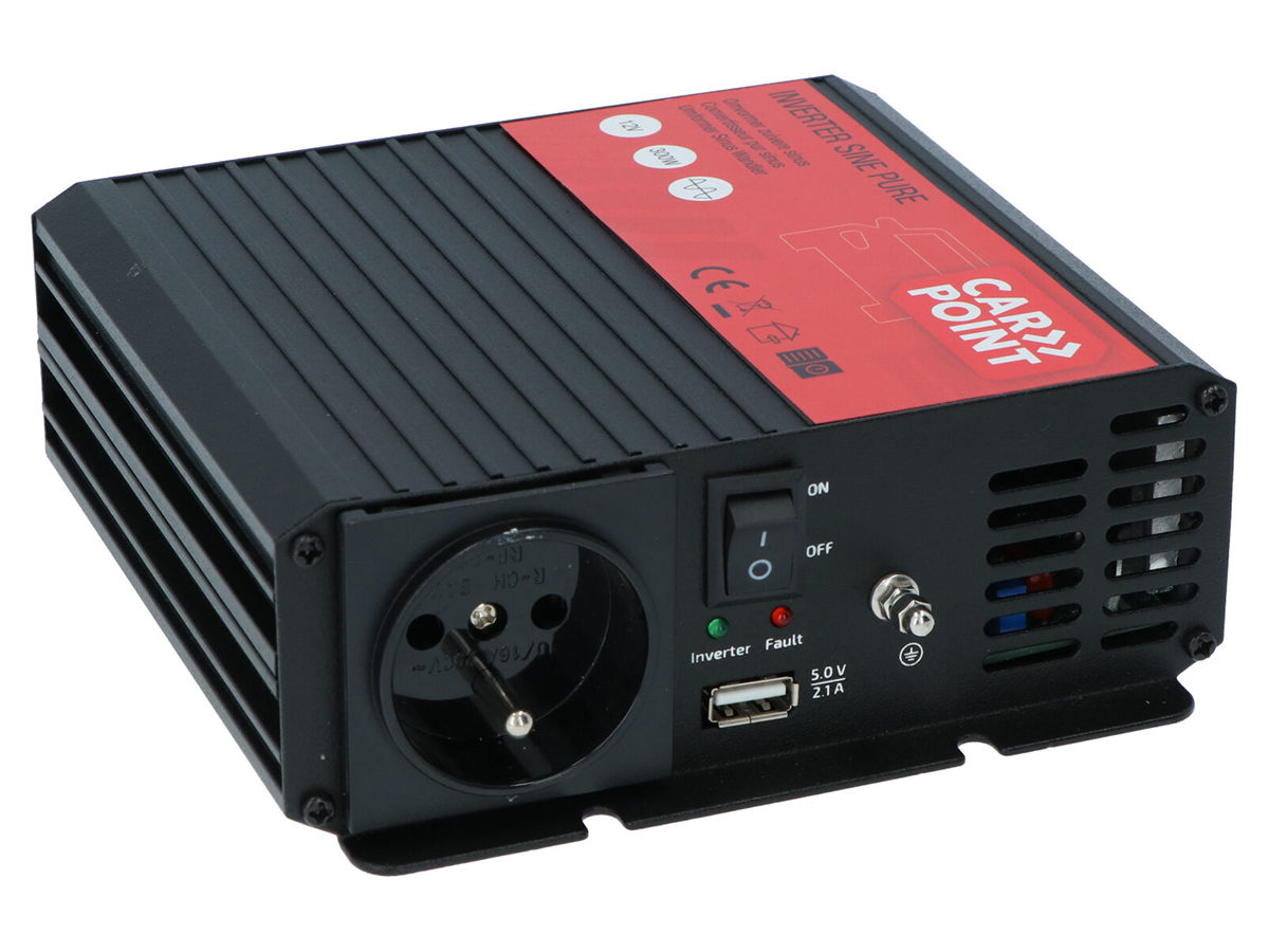 Carpoint 12V>230V Frans Pure Sinus omvormer - 300 watt