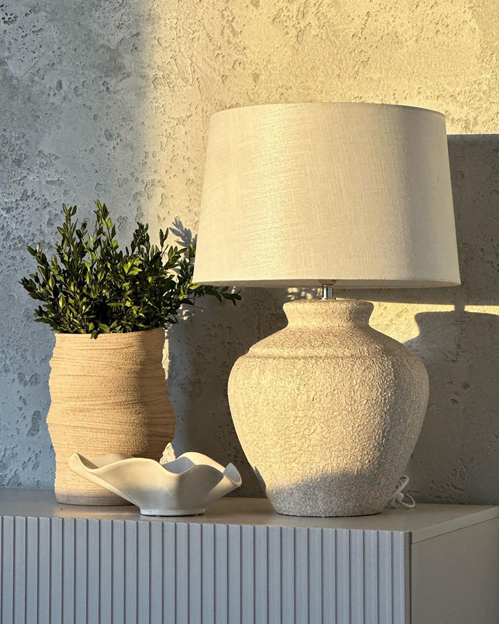 Tafellamp CAINE Keramiek Lichtbeige
