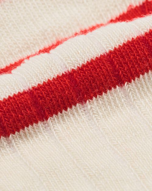 5 paires de chaussettes avec coton côte rayures blanc cassé