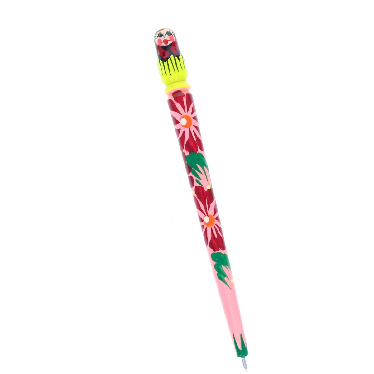 Stylo matriochka en bois peint Petit toi